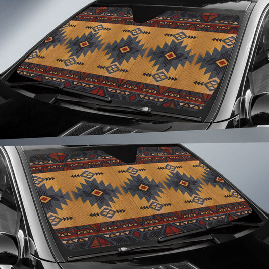 Brown Colors Aztec Boho Vintage Car Auto Sun Shades 212101