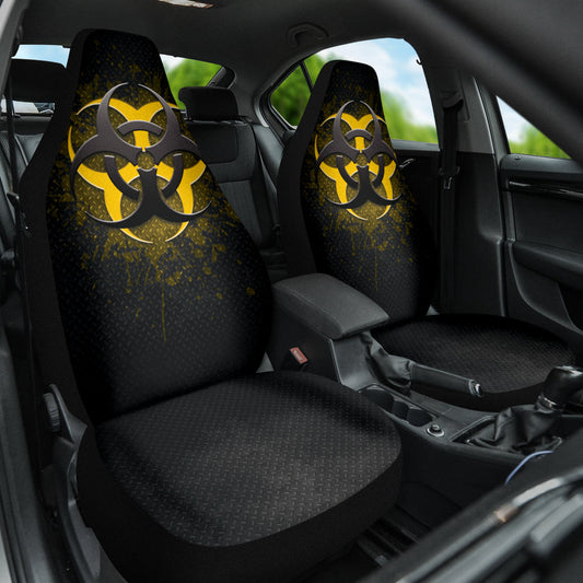 Biohazard Yellow Grunge Color Splash Car Seat Covers 212101