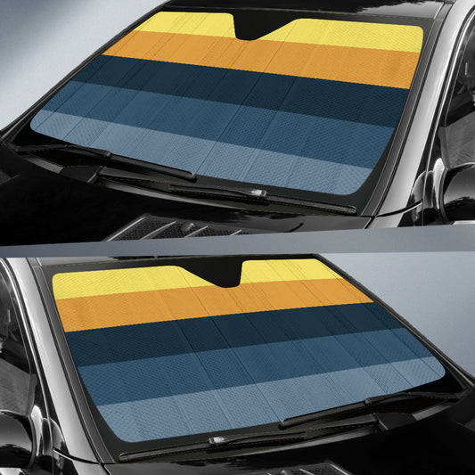 Retro Yellow Blue Car Auto Sun Shades 210202