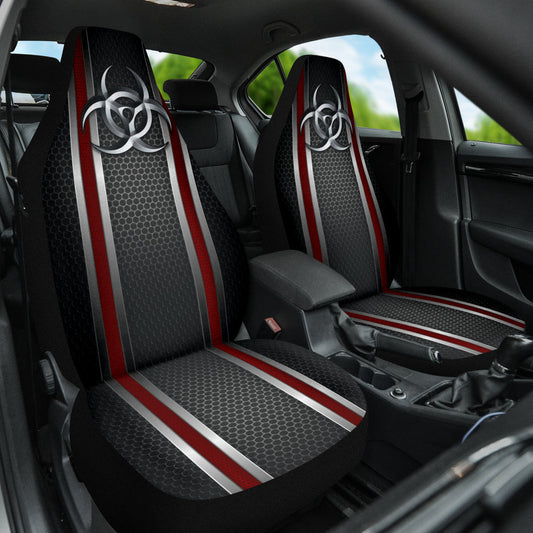 Biohazard Red Hole Metal Printing Car Seat Covers 212101