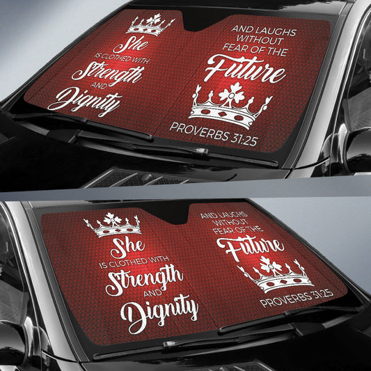 Proverbs 31 Woman Car Auto Sun Shades Red White 212501