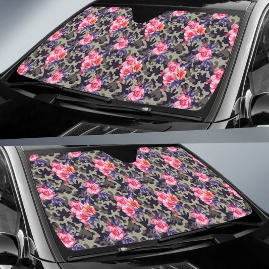Pink Rose Camo Car Auto Sun Shades 212201