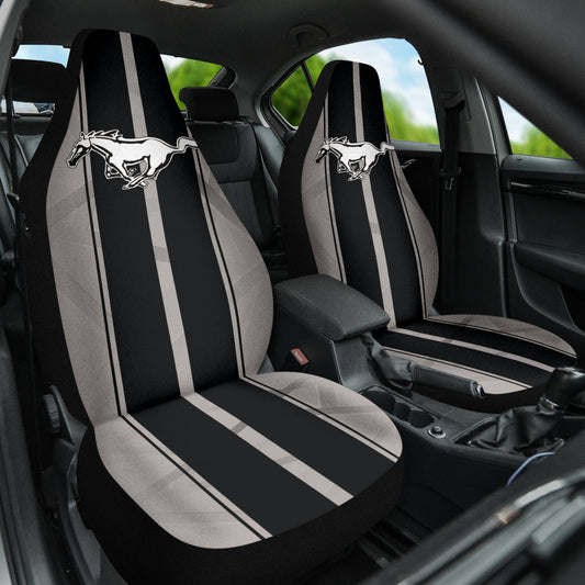 Black Ford Mustang Fastback Muscle Car Seat Covers 210302