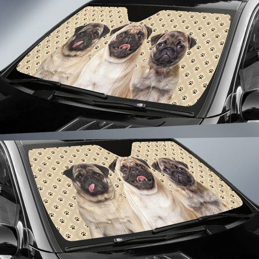 Pug Dog Car Auto Sun Shades Funny Decor Your Car 210102