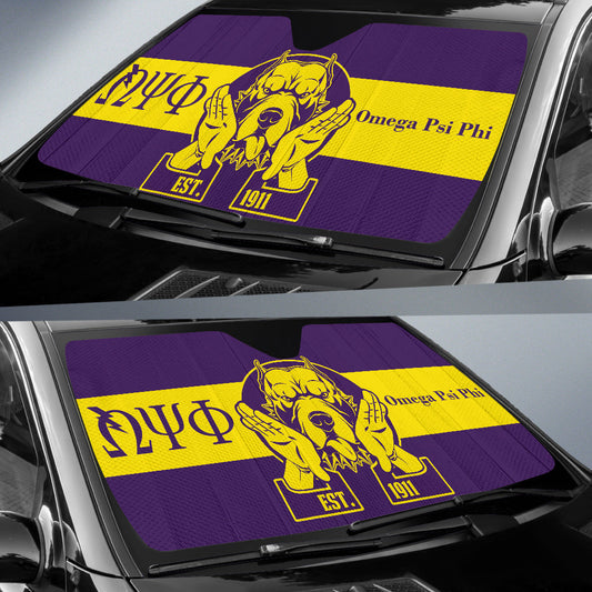 African Omega Psi Phi Car Auto Sun Shades Bulldog Style 212401