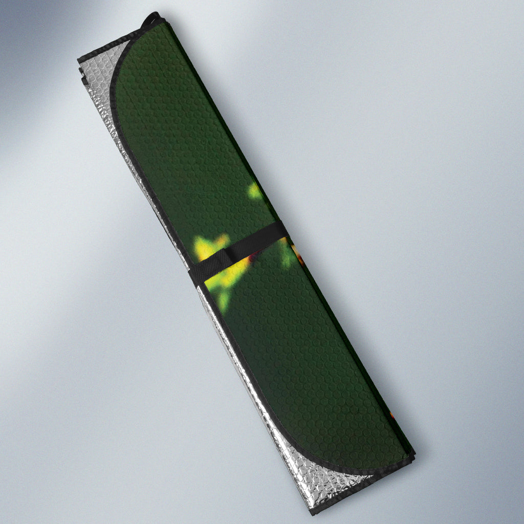 Stylized Polygon Bird Resting on Green Branch Car Auto Sun Shades 211502