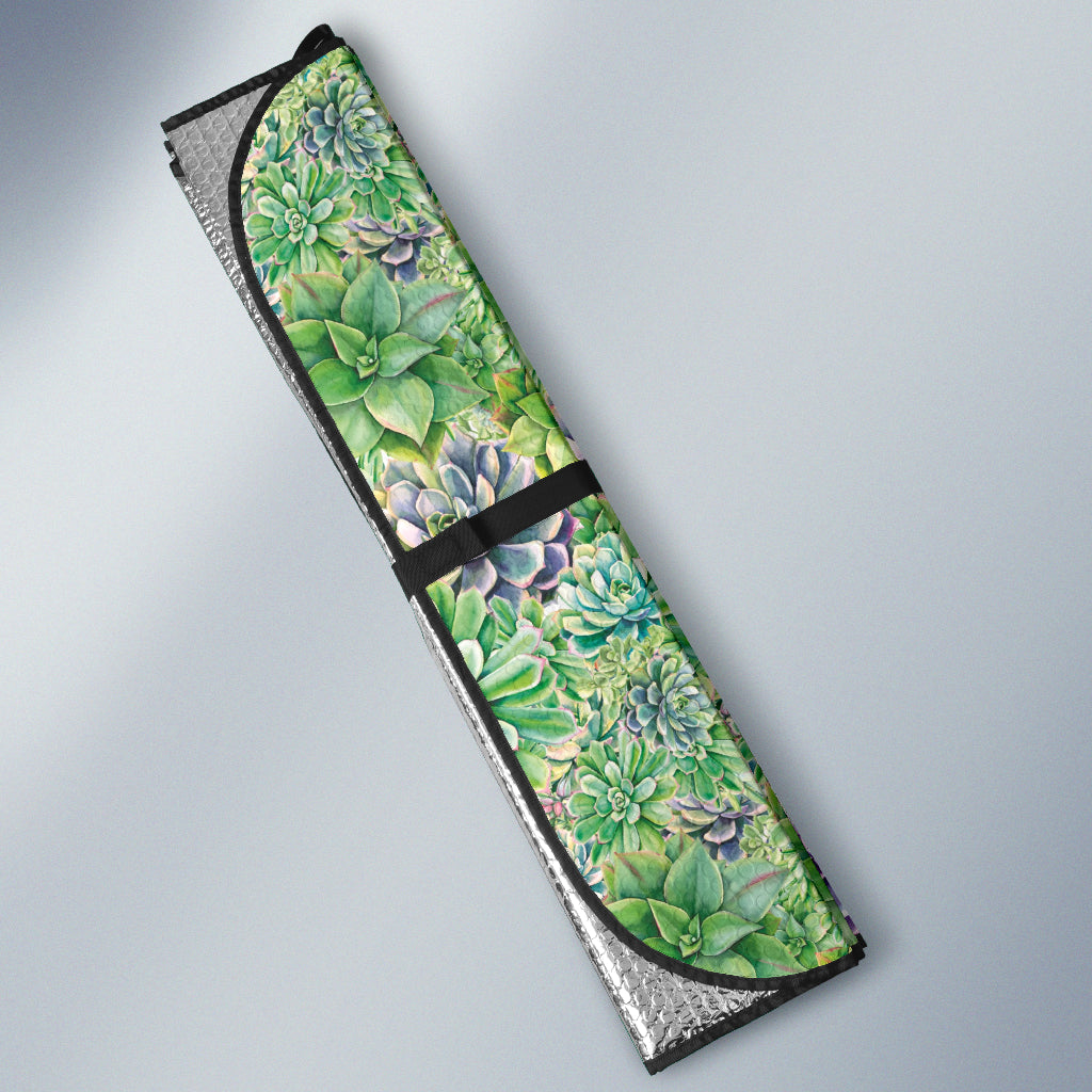 Succulent Natural Watercolor Car Auto Sun Shades 212301
