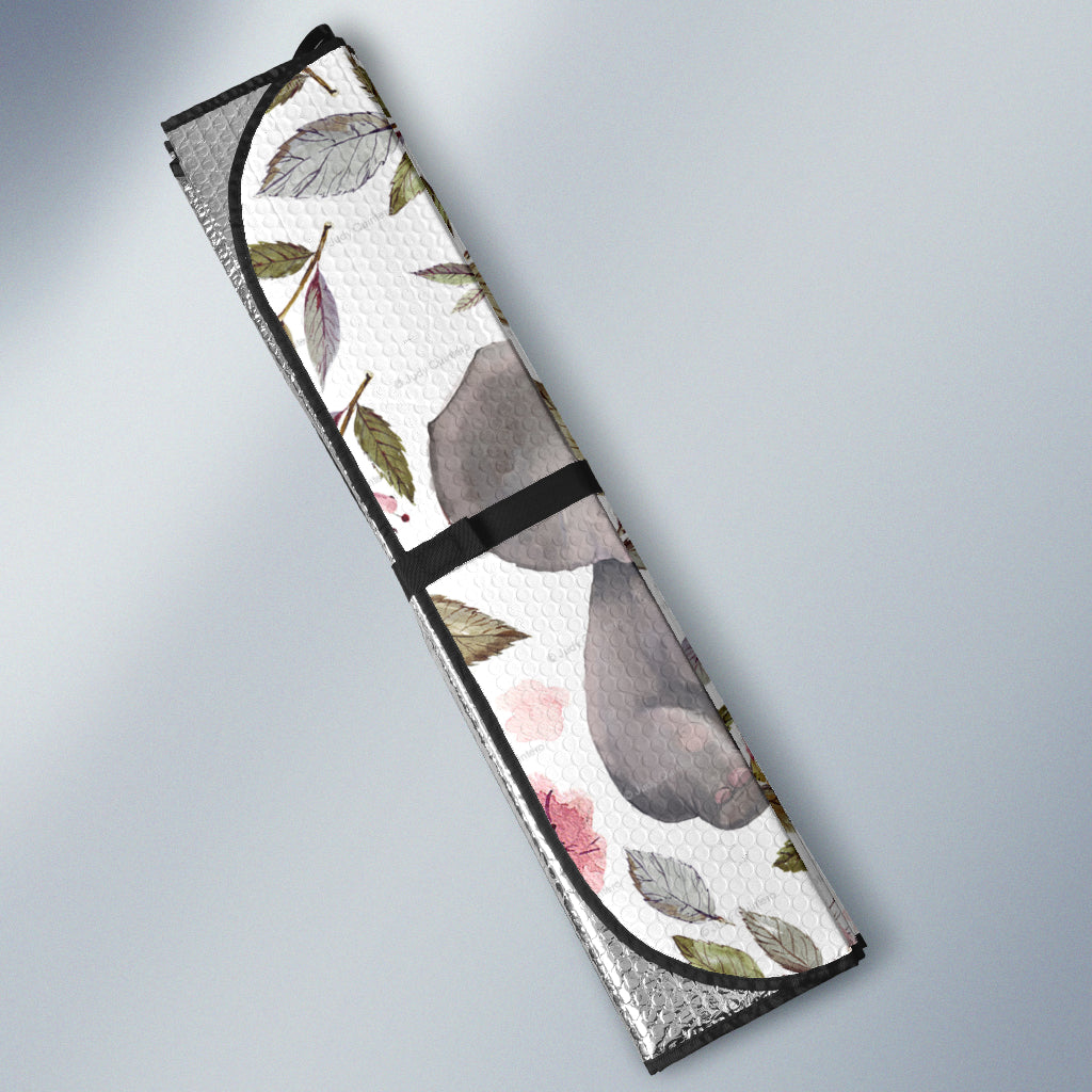 Gentle Baby Elephants Among Soft Floral Patterns Car Auto Sun Shades 211402