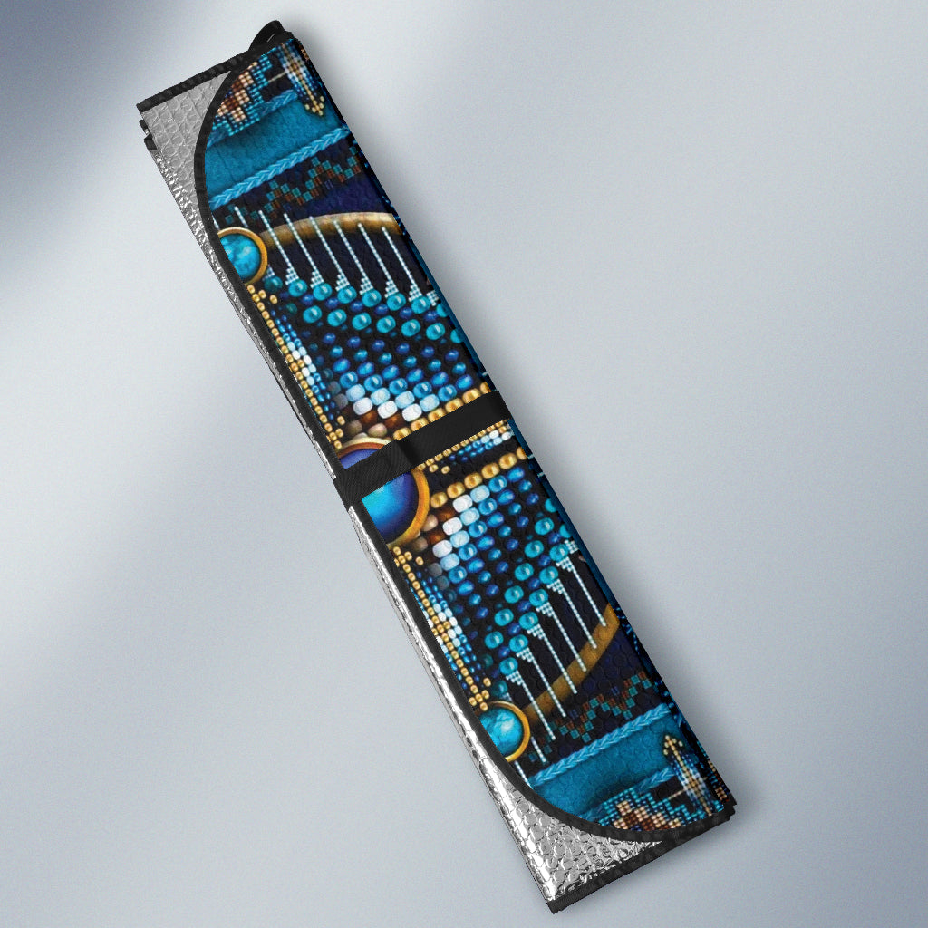 Mandala Blue Native American Design Car Auto Sun Shades 210502