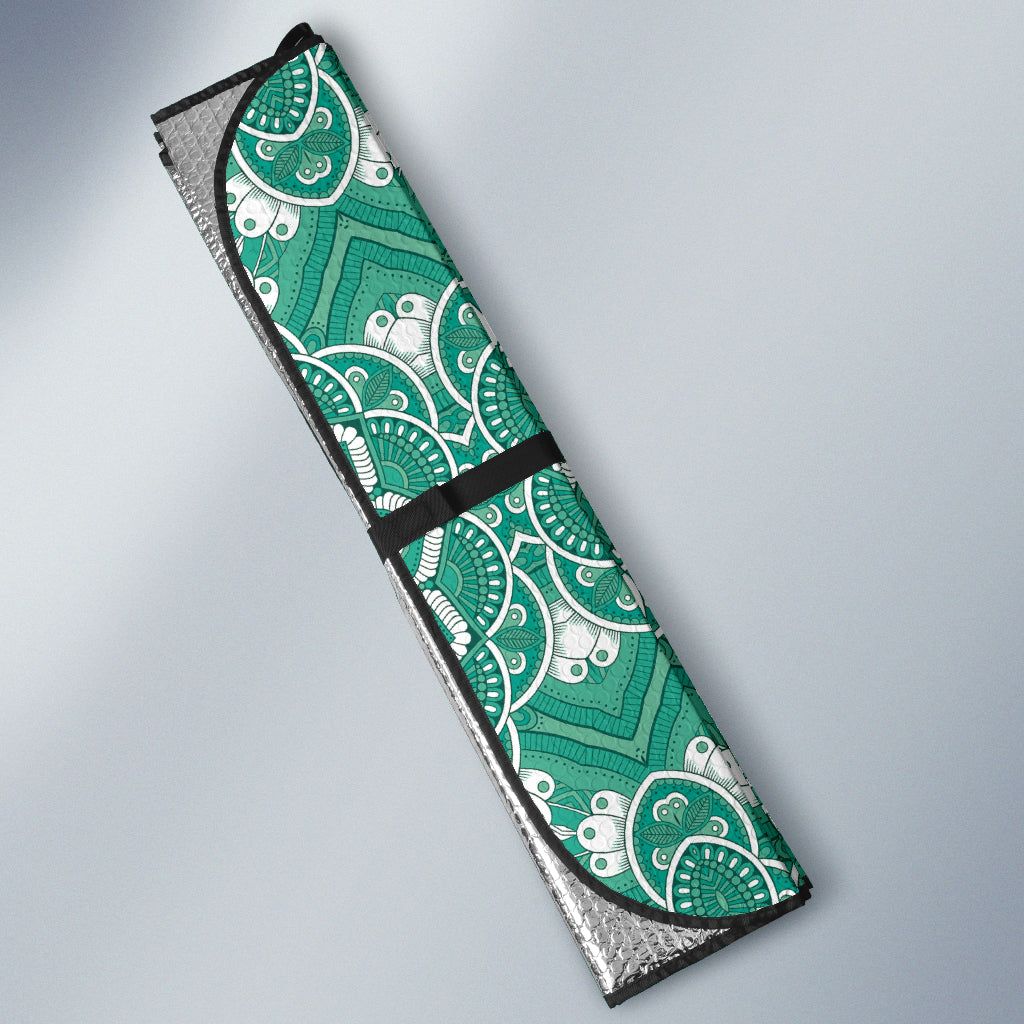 Green Mandala Circle Car Auto Sun Shades 212401
