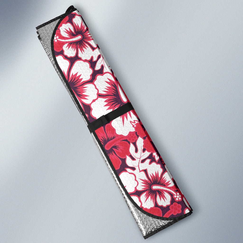 Pink Hibiscus Hawaiian Flower Pattern Car Auto Sun Shades 212201