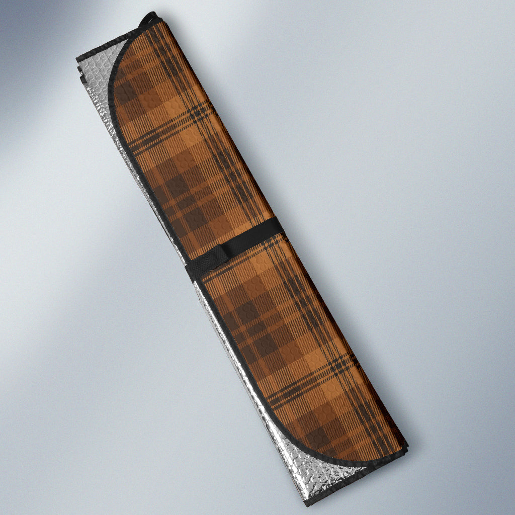 Orange Plaid Pattern Vintage Car Auto Sun Shades 212401