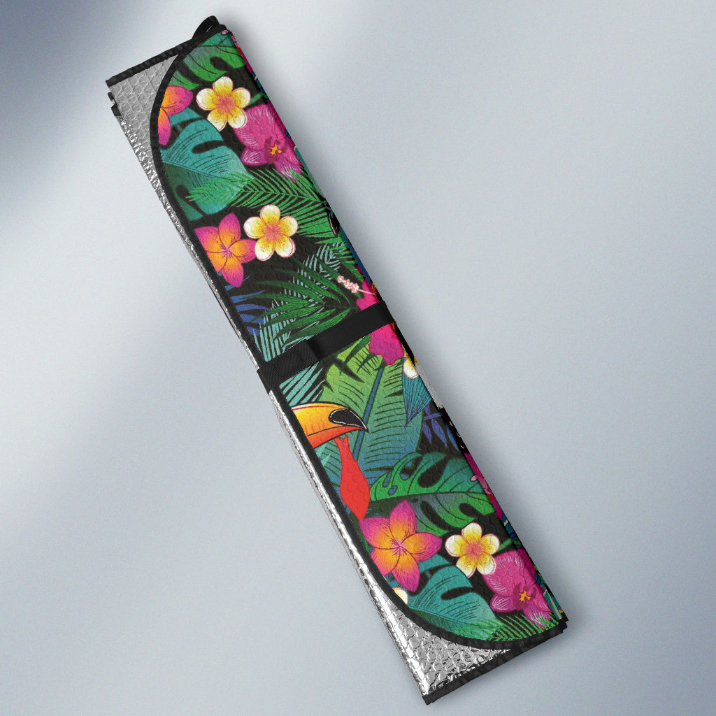 Hibicus Toucan Colorful Car Auto Sun Shades 212401