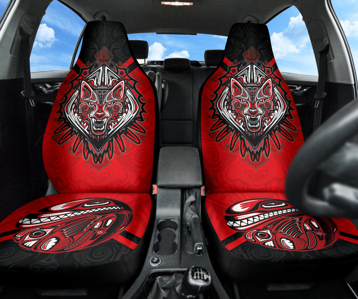 Canada Haida Wolf Car Seat Covers