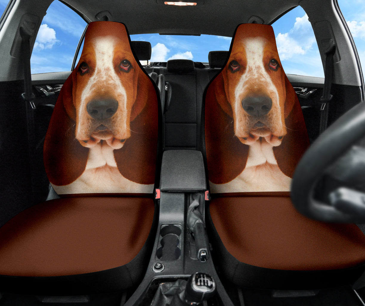 Basset Hound Dog Car Seat Covers Funny Dog Face