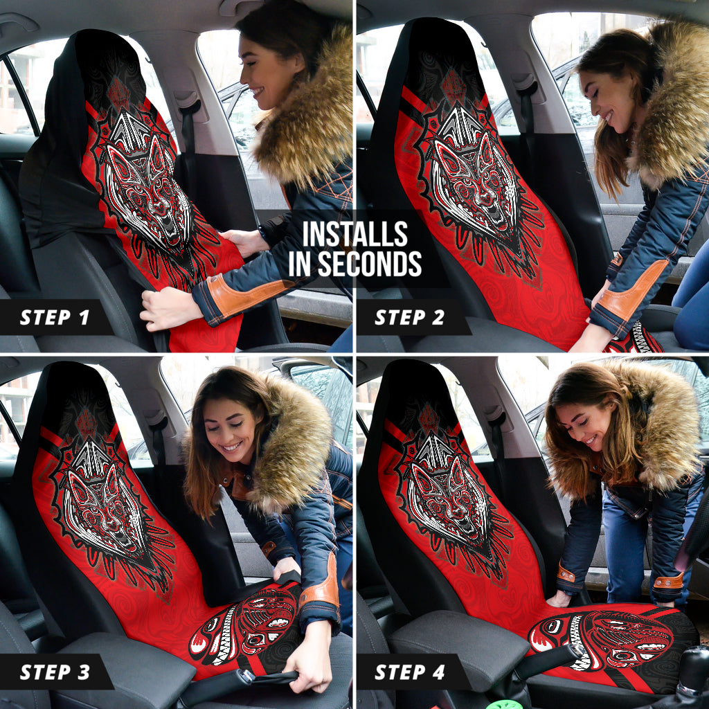 Canada Haida Wolf Car Seat Covers