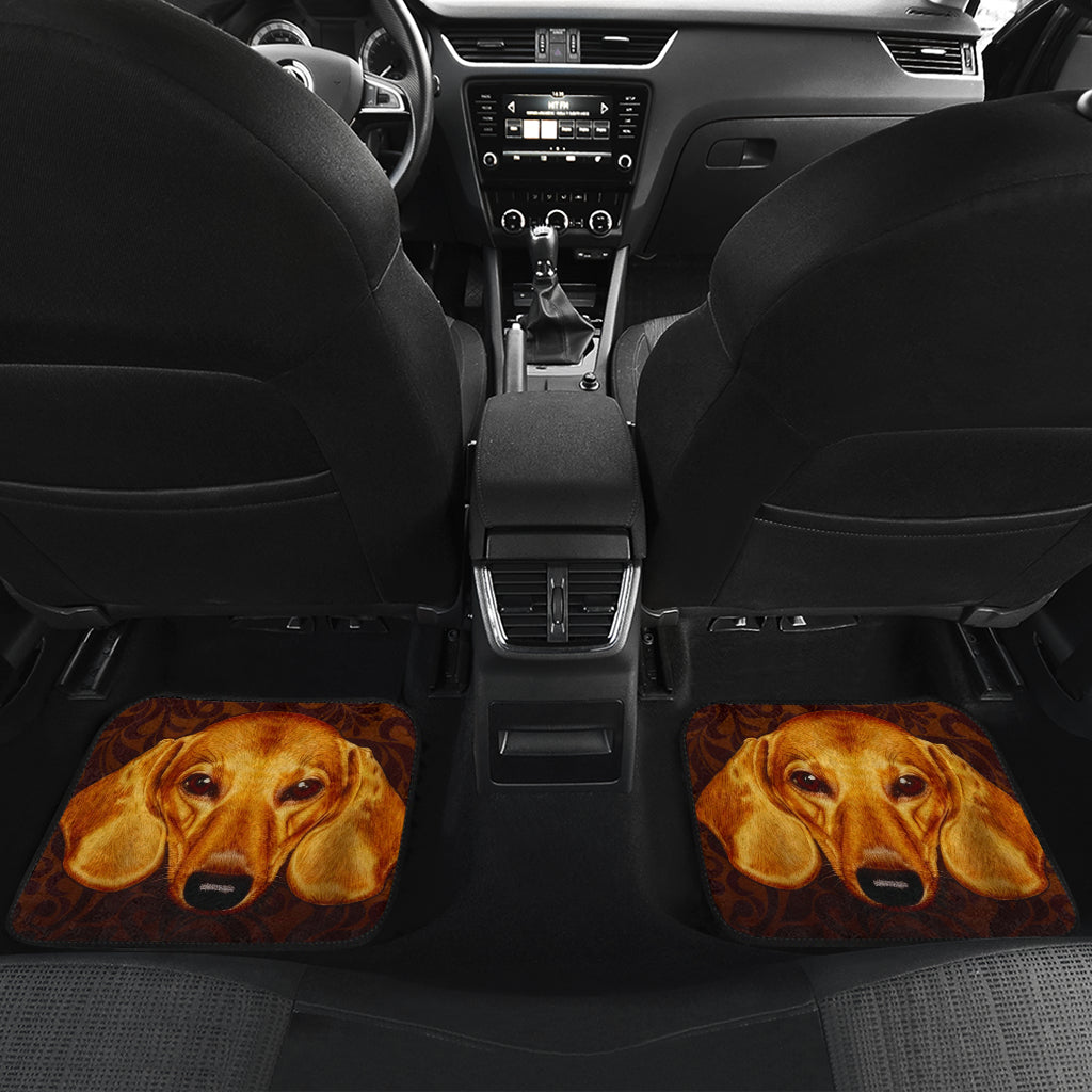 Dachshund Portrait Highlighted by Warm Baroque Textures Car Floor Mats 211402