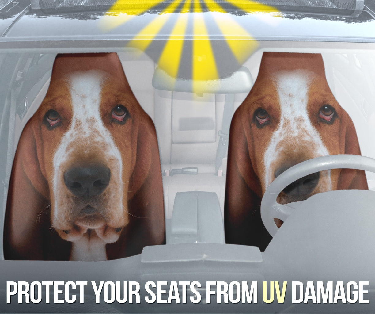 Basset Hound Dog Car Seat Covers Funny Dog Face