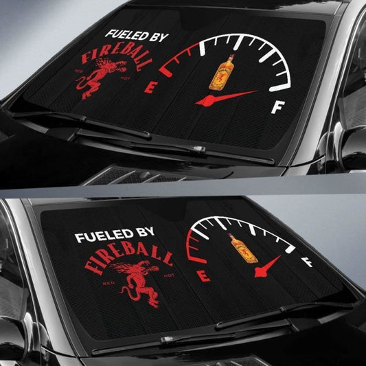 Fueled By Fireball Car Sun Shade Whisky Sun Visor 085424 - YourCarButBetter