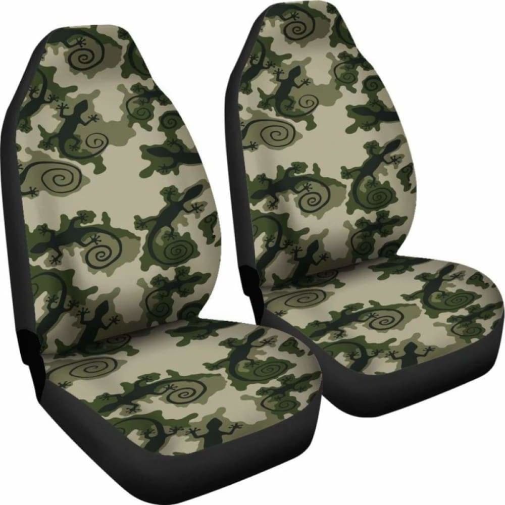 Gecko Camouflage Car Seat Covers Green And Black Camo 112608