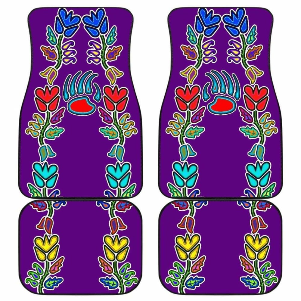 Generations Floral Purple With Bearpaw Front And Back Car Mats (Set Of 4) 153908 - YourCarButBetter