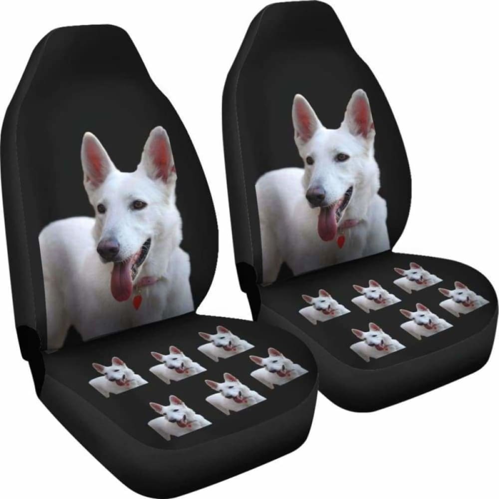 German Shepherd Car Seat Covers White German Shepherd 091706
