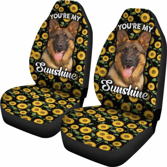 German Shepherds Dog You’re My Sunshine Sunflower Car Seat Covers 211203