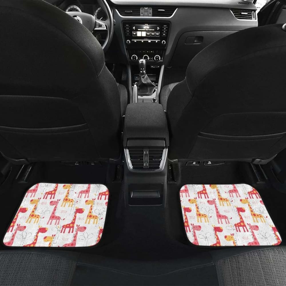 Giraffe Pattern Print Design 03 Front And Back Car Mats 102802 - YourCarButBetter