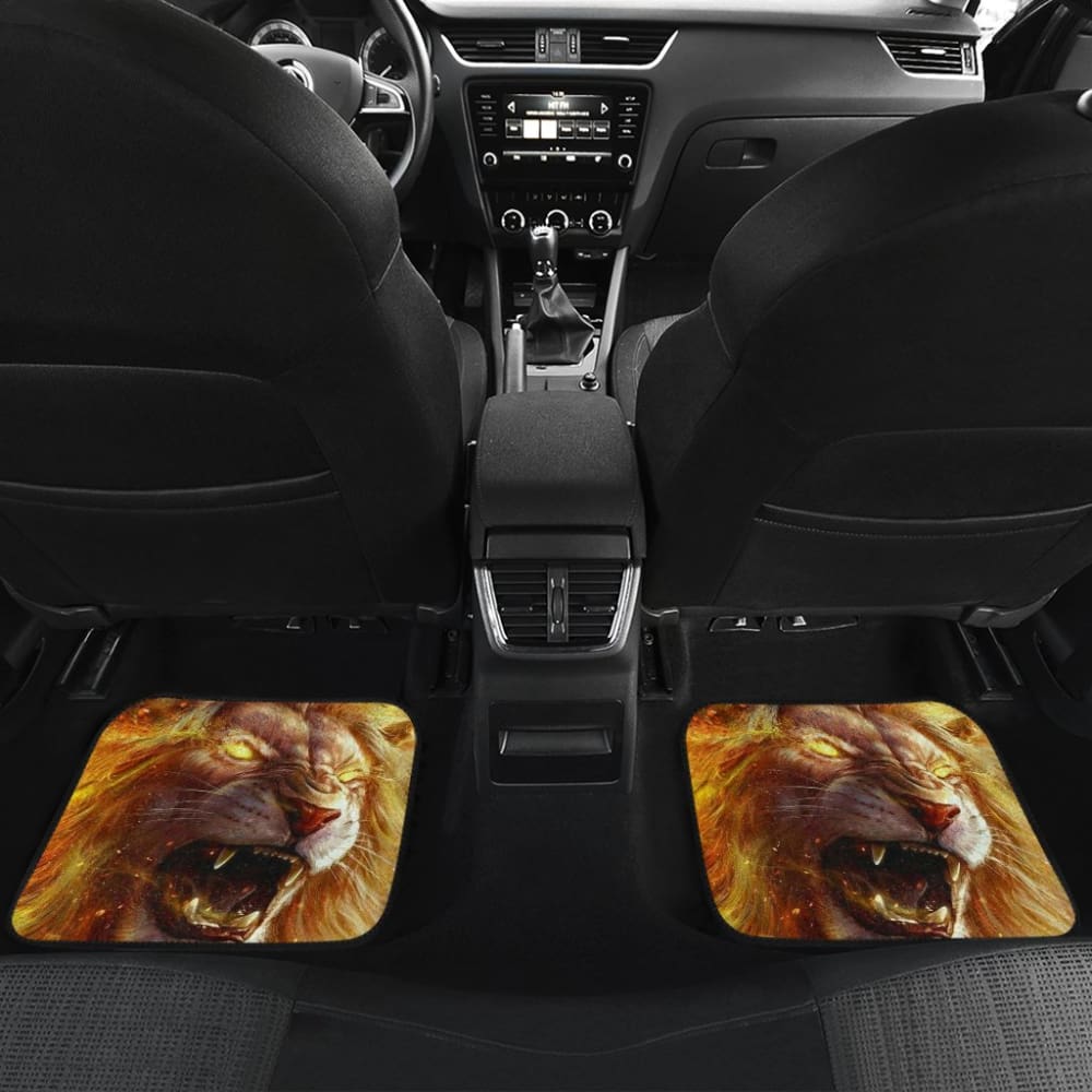 Golden Fire Eyes Lion Car Floor Mats 211102