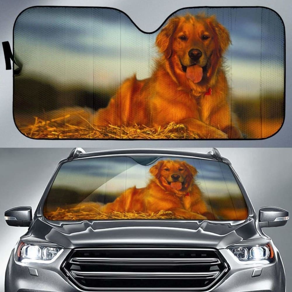 Golden Retriever Auto Sun Shade Dog Lover 07 172609 - YourCarButBetter