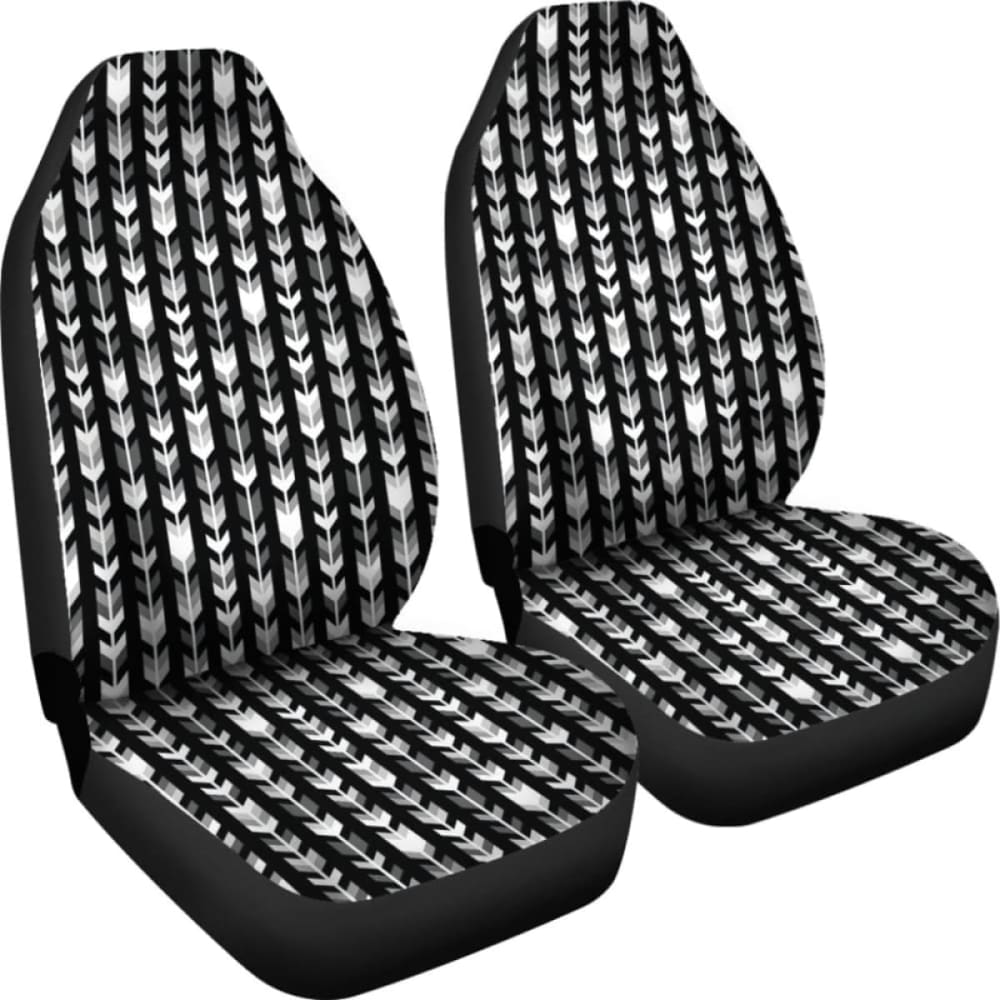 Gray Black And White Boho Arrow Pattern Car Seat Covers 105905 - YourCarButBetter