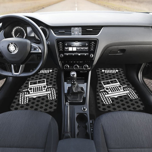 Gray White Jeep Offroad Metal Holes Printed Car Floor Mats Custom 2 211901 - YourCarButBetter