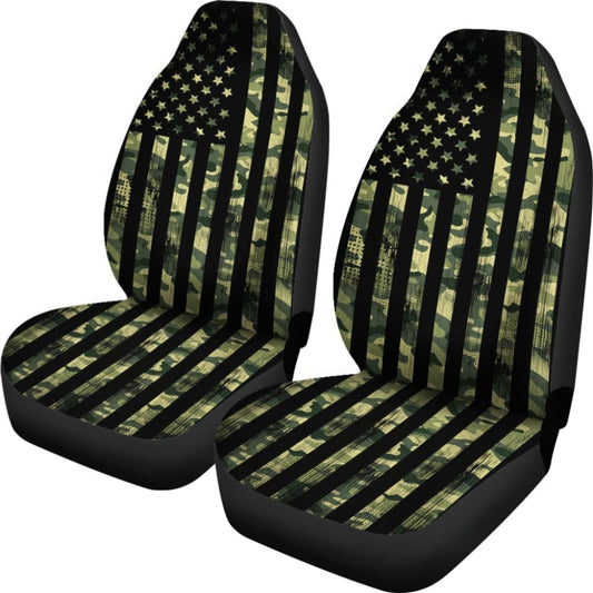 Green American Flag Amazing Gift Ideas Car Seat Covers 211803 - YourCarButBetter