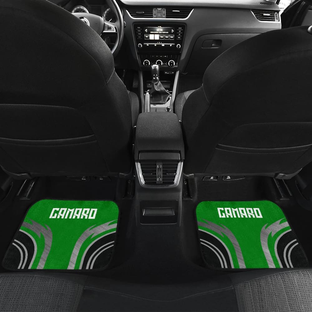 Green Black Camaro White Letter Car Accessories Car Floor Mats 210603 - YourCarButBetter