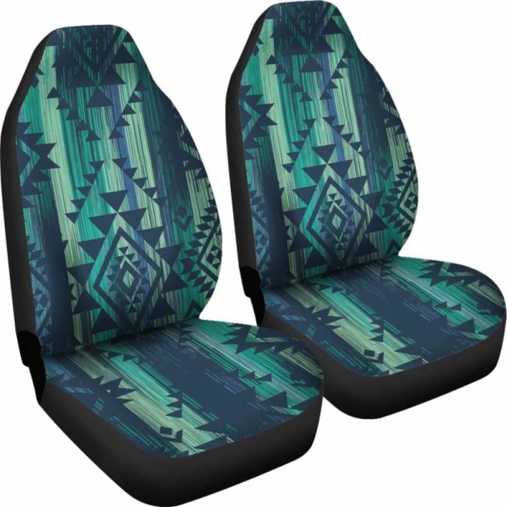 Green Boho Aztec Streaks Car Seat Covers 110424 - YourCarButBetter