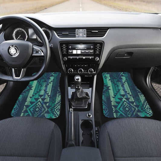 Green Boho Streaks Car Floor Mats 094209 - YourCarButBetter