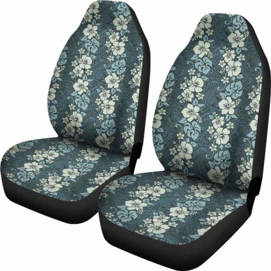 Green Floral Tribal Polynesian Car Seat Covers 153908 - YourCarButBetter