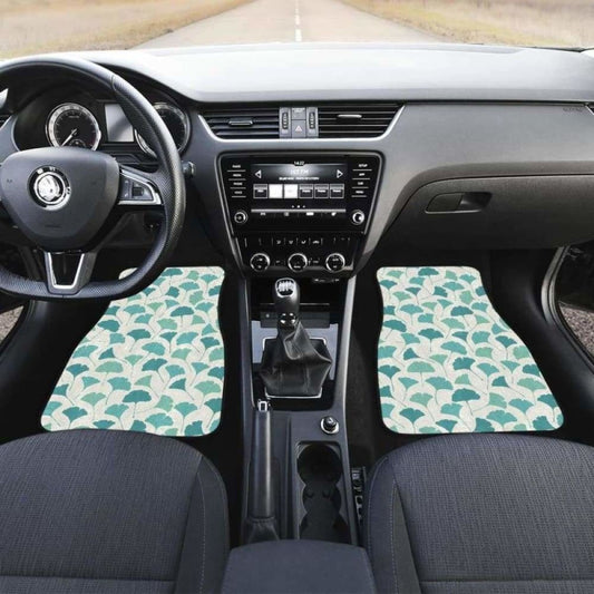 Green Ginkgo Leaves Pattern Front And Back Car Mats 174914 - YourCarButBetter