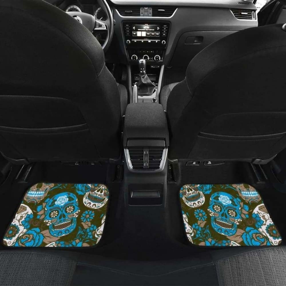 Gretta Skully Car Mats - Sugar Skull - Light Blue 101207