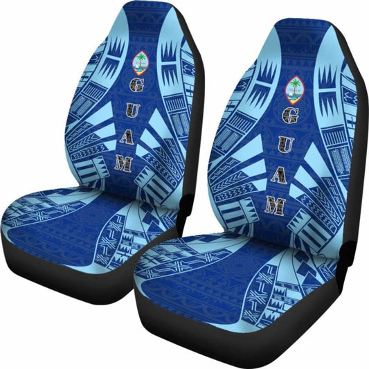 Guam Car Seat Covers - Guam Coat Of Arms Polynesian Tattoo Flag - 9 174914 - YourCarButBetter