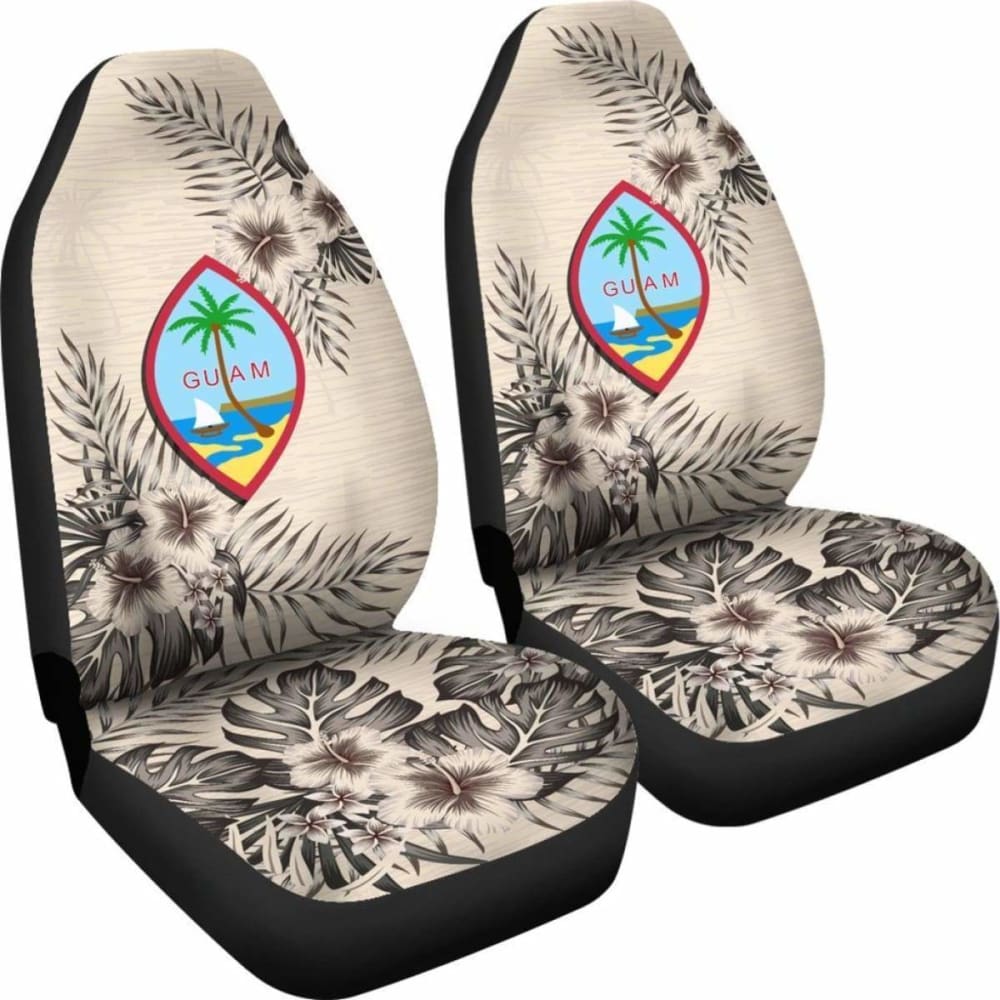 Guam Car Seat Covers The Beige Hibiscus (Set Of Two) 7 232125 - YourCarButBetter