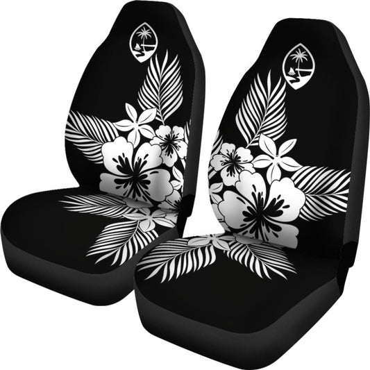 Guam Tropical Hibiscus Black Car Seat Covers 093223 - YourCarButBetter