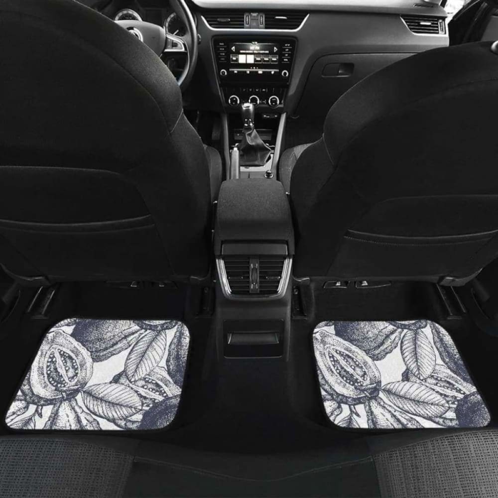 Guava Tropical Hand Drawn Pattern Front And Back Car Mats 105905 - YourCarButBetter