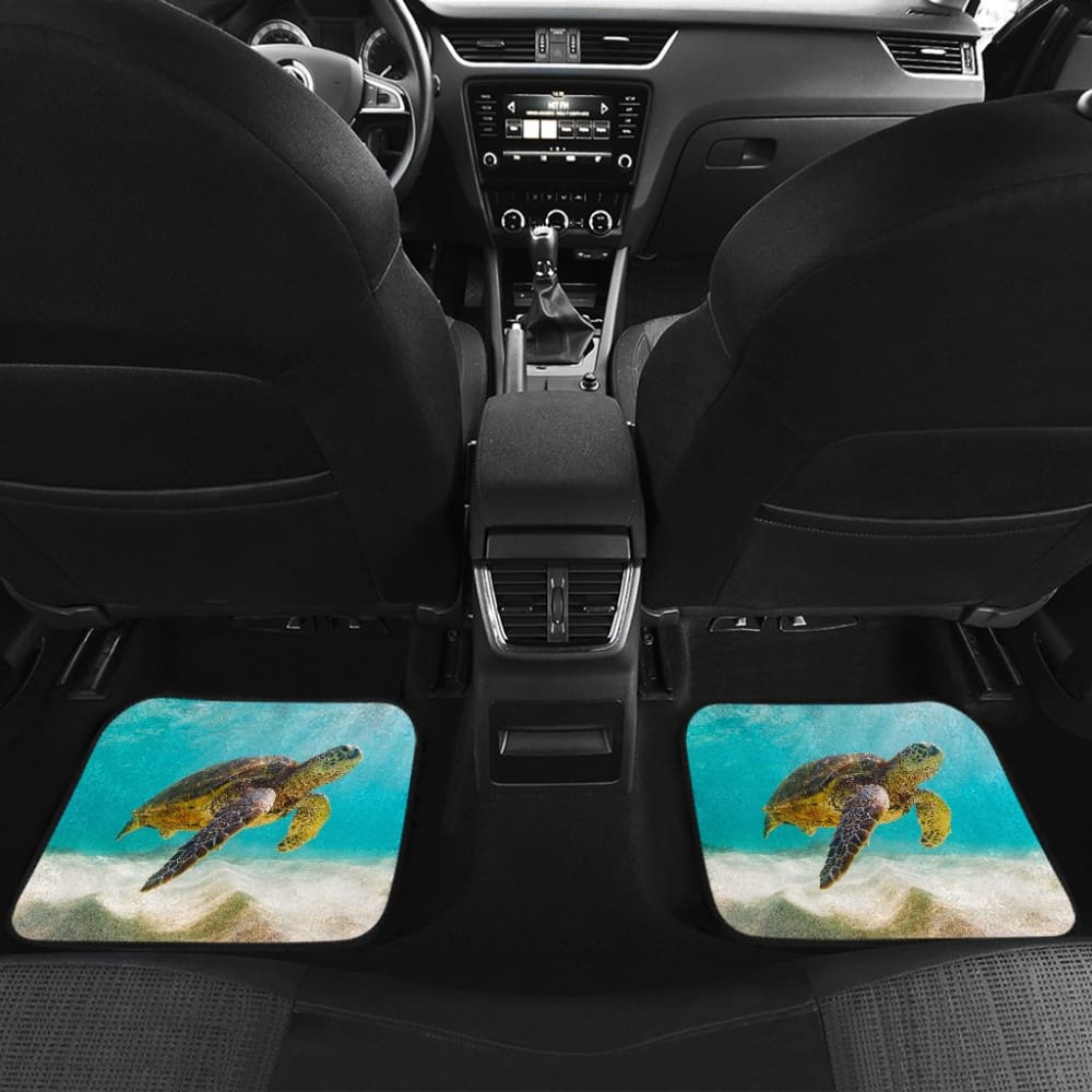 Happy Sea Turtle Swimming Under Sunlight Car Floor Mats 210301 - YourCarButBetter