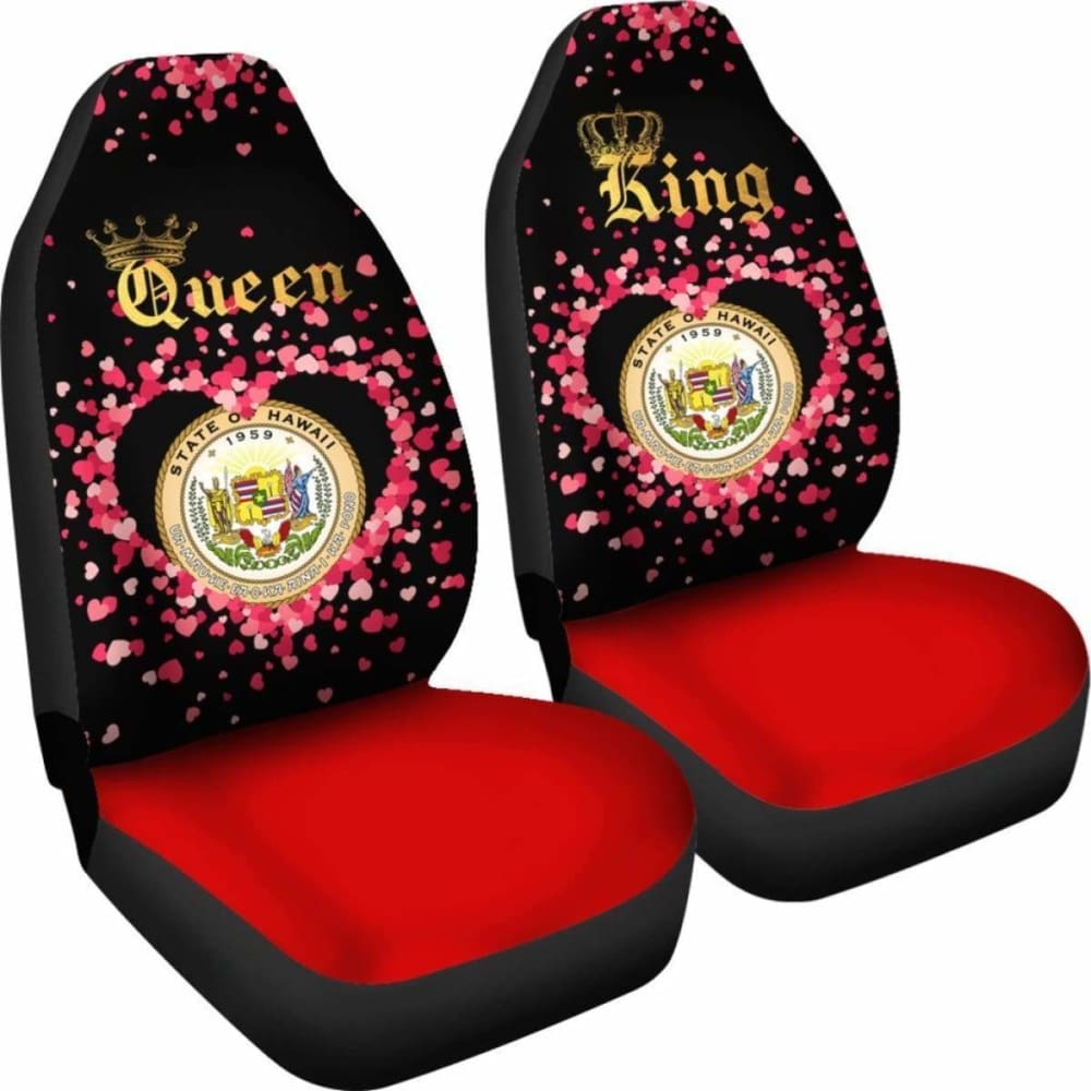 Hawaii Car Seat Cover Couple King Queen Amazing 105905 - YourCarButBetter