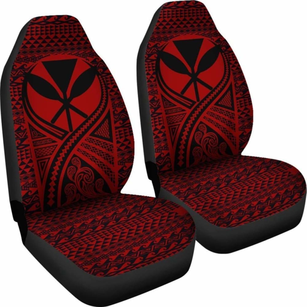 Hawaii Car Seat Cover - Hawaii Kanaka Maoli Polynesian Tattoo Red - 9 174914 - YourCarButBetter