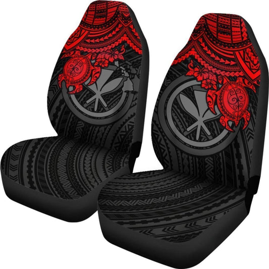 Hawaii Car Seat Covers Polynesian Kanaka Maoli Red Turtle Hibiscus 103131 - YourCarButBetter