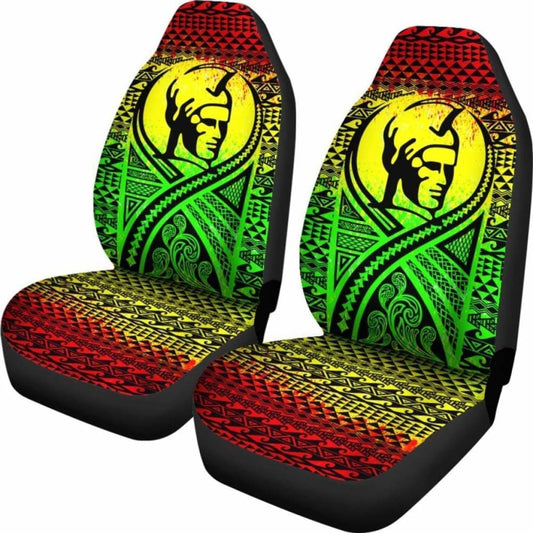 Hawaii Car Seat Covers - Polynesian King Tattoo Reggae - 105905 - YourCarButBetter