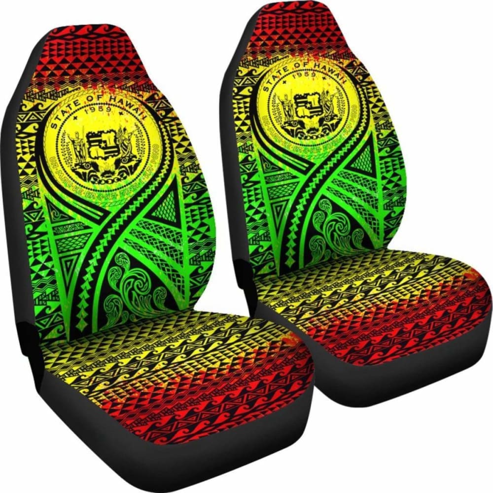 Hawaii Coat Of Arms Tribal Car Seat Covers 105905 - YourCarButBetter