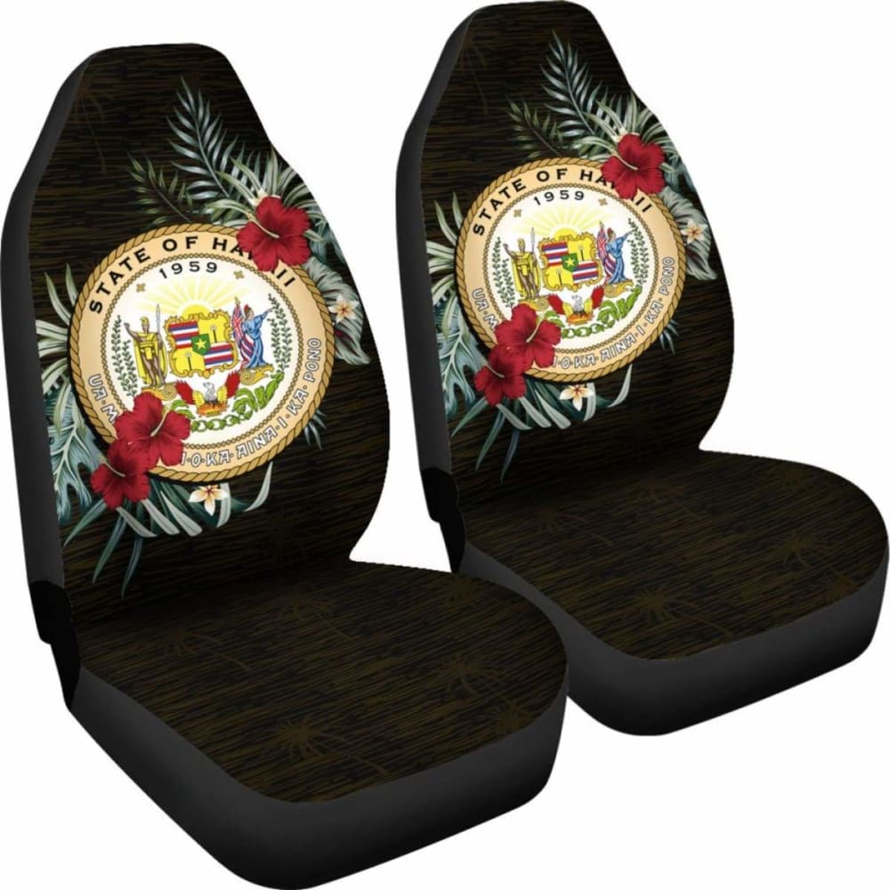 Hawaii Coat Of Arms Tropical Hibiscus Car Seat Covers 7 232125 - YourCarButBetter